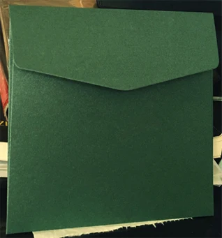 Blackish green 50 шт/партия перламутровый бумажный конверт, доступны в различных цветах индивидуальный логотип 175*175 мм квадратный конверт, свадебные приглашения - Цвет: Blackish green