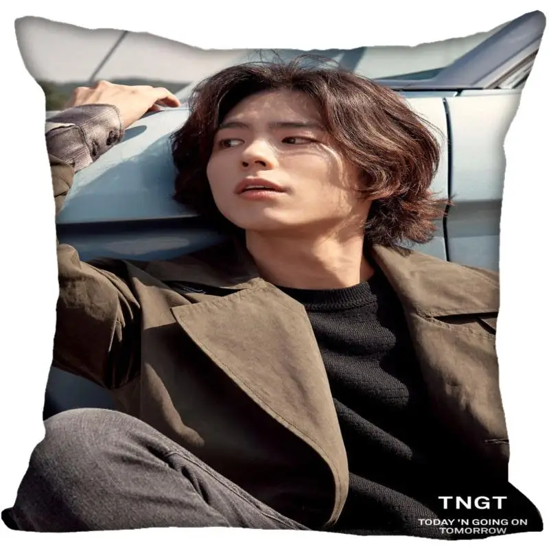 4 На заказ Kpop Park Bo Gum печатные квадратные шелковые наволочки 40x40 см, 35x35 см одна сторона атласная Наволочка логотип - Цвет: 4