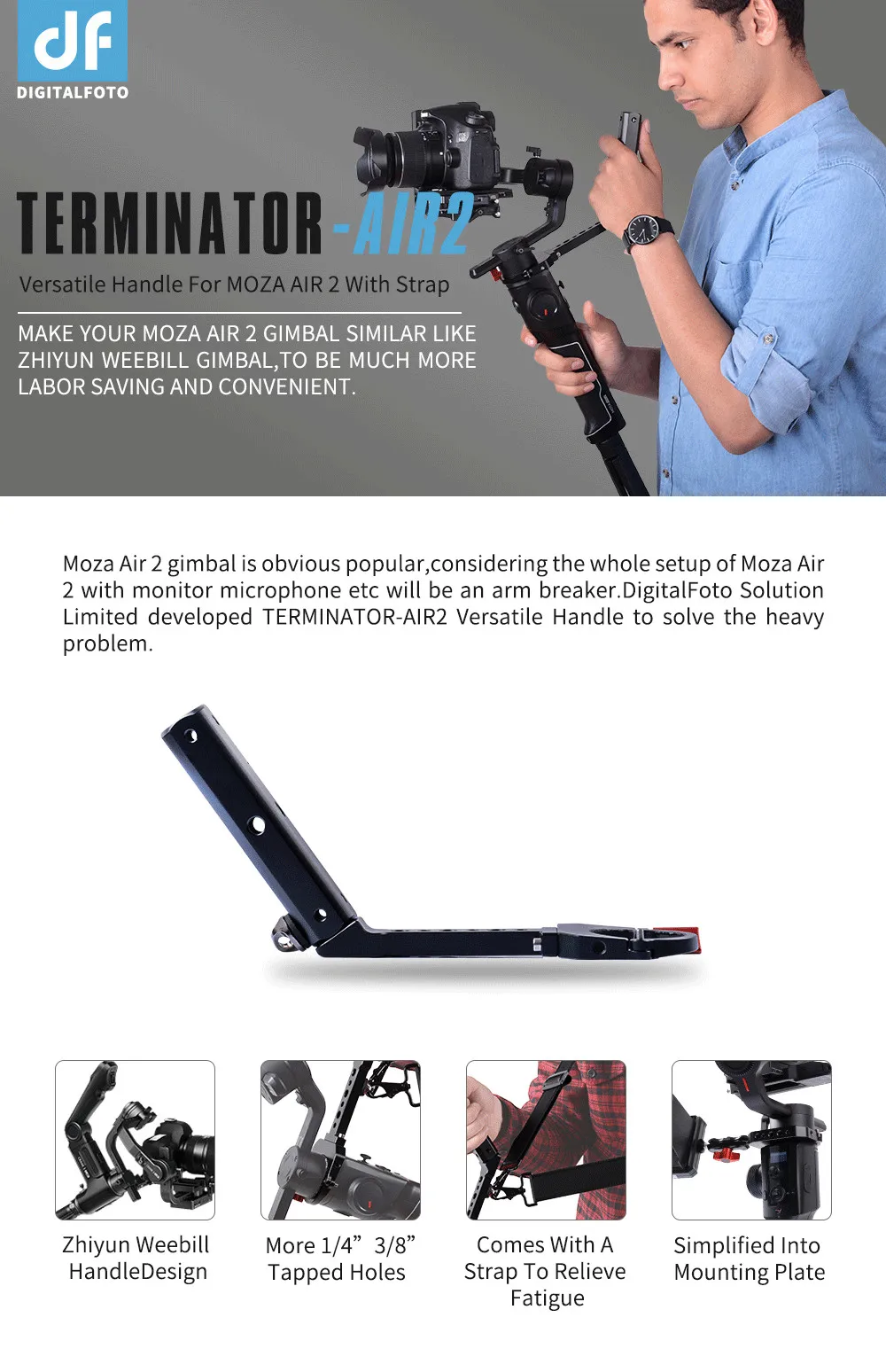 MOZA Air 2 ZHIYUN Crane 2 Ручка подвесной ремень монтажный зажим стабилизатор GIMBAL аксессуары установка монитор микрофон VS weebill lab