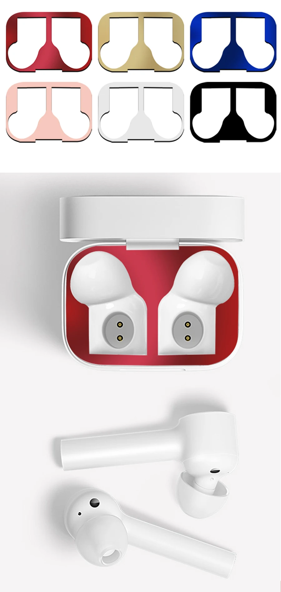 Металлический пылезащитный чехол с наклейкой для Xiaomi Airdots Pro Air TWS, чехол для наушников, оболочка, защита кожи, аксессуары для Airdots