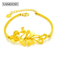 vamoosy bee butterfly peacock petal bracelets jewelry charms womens bracelet vietnam 24k gold color bracelets for women gifts