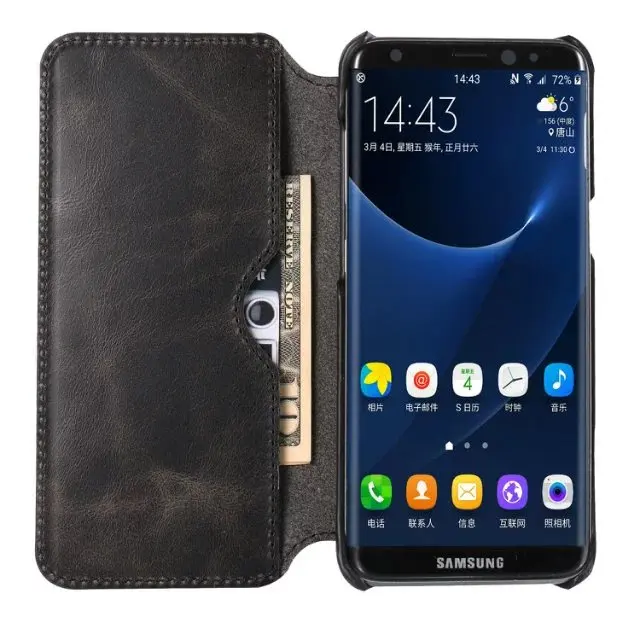 Роскошный винтажный Чехол-книжка из натуральной кожи для Samsung Galaxy S8 Plus чехол