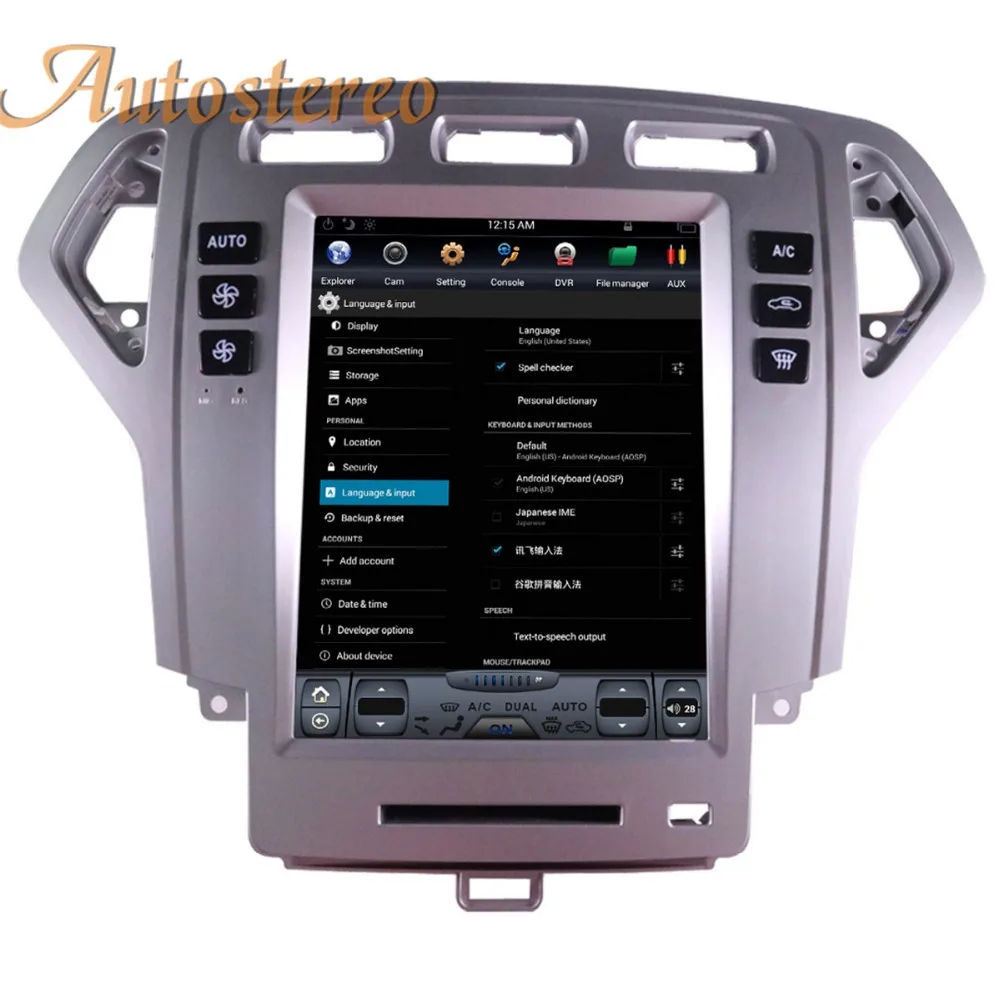 Большой экран Android Tesla стиль автомобильный dvd-плеер gps навигация для Ford Fusion Mondeo 2007 2008 2009 10 стерео головное устройство мультимедиа
