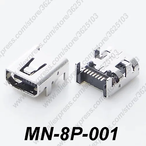 10 шт. MN-8P-001/MN-8P-002 мини USB 2 0 гнездо 8Pin 4 фута SMT/DIP разъем Женский телефонный для