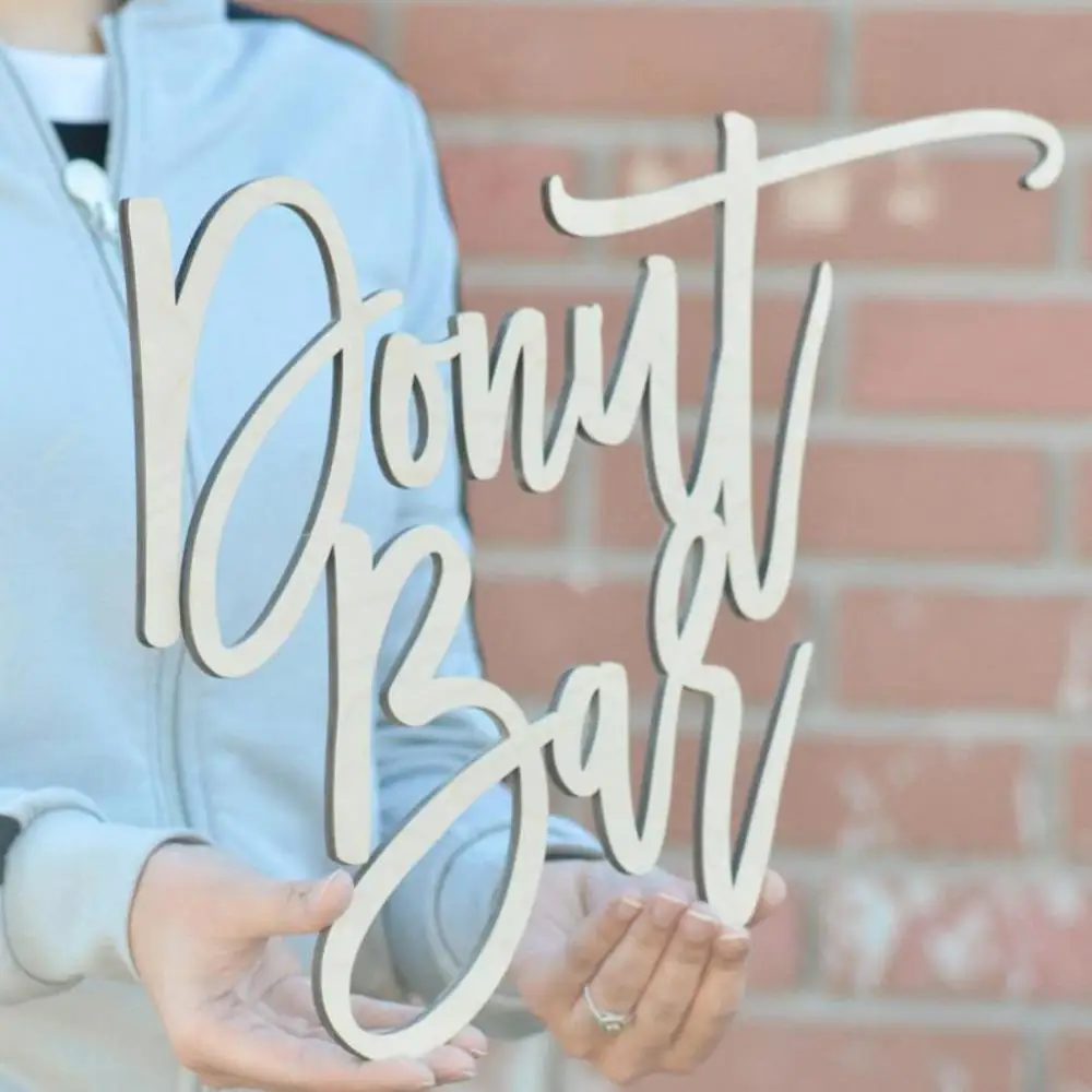 2019 горячий пончик бар вывеска полый деревянный декоративный знак на десерт