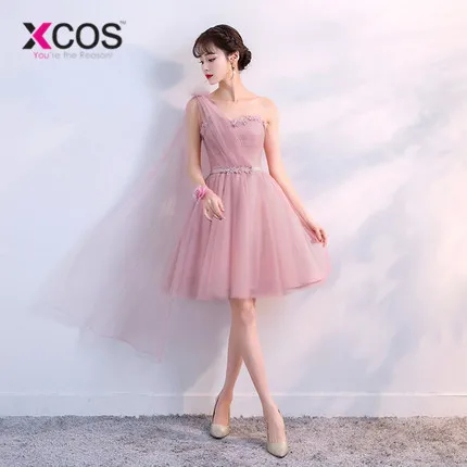 XCOS 6 стилей пыльные розовые короткие платья для невесты Кружева Дешевые