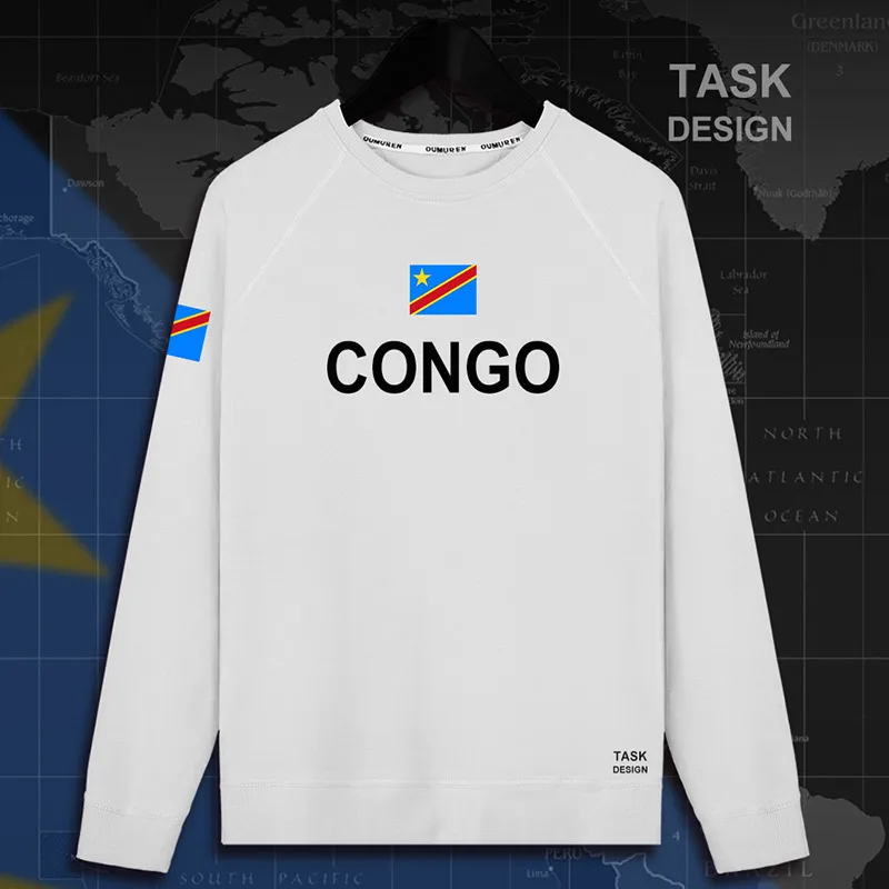 DR Congo COD DRC DROC Congo-Kinsha, мужская толстовка с капюшоном, пуловеры, толстовки, Мужская толстовка, новая уличная одежда, спортивная одежда - Цвет: roundneck-white