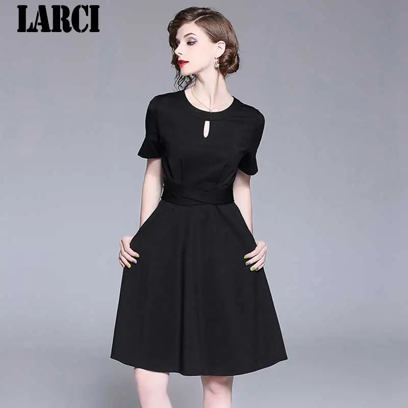 Larci миди черная деловая модельная одежда Vestidos Casuales Mujer 2018 женское платье роковой