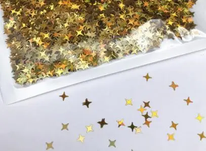 10 г звезды формы лазер Розовый Синий Блестки смолы DIY Дизайн ногтей Декор Блестки УФ смолы вещи черный красный звезды ювелирные изделия - Цвет: gold