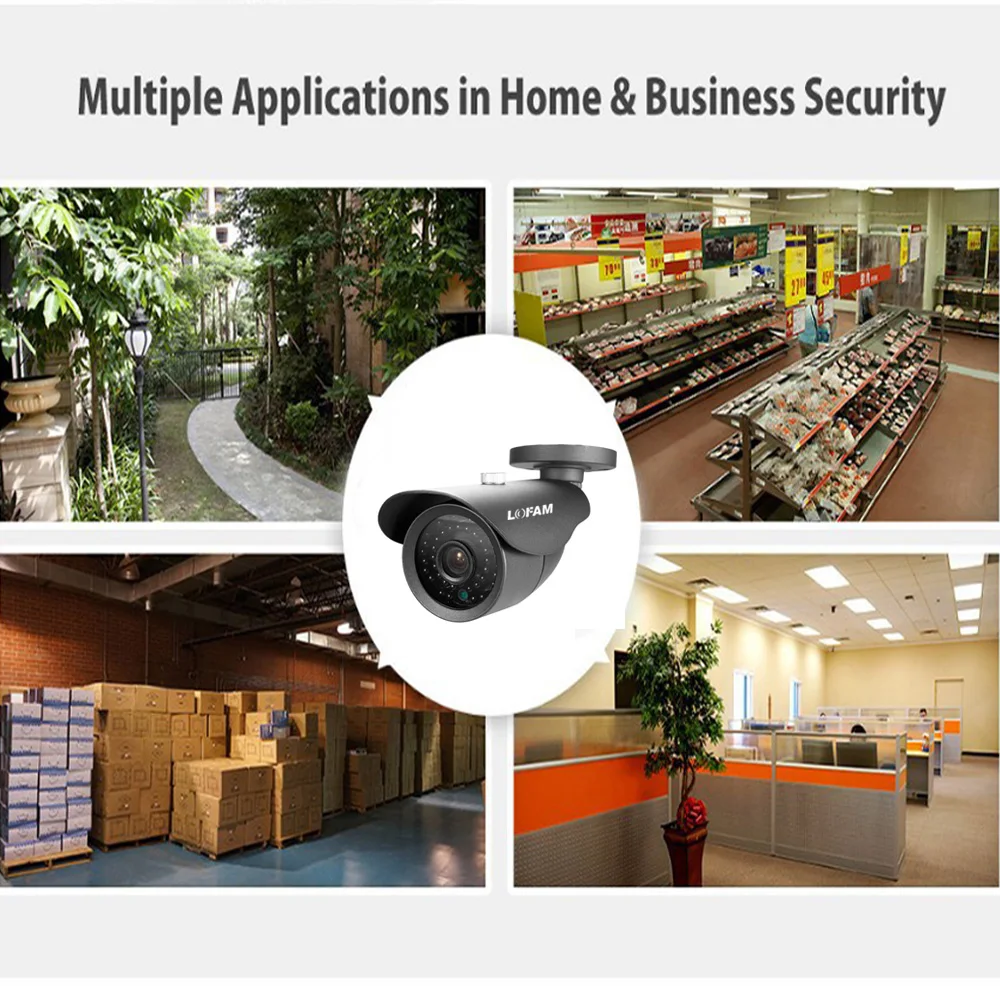 

LOFAM Surveillance Camera AHD 720P 1080P CCTV Camera AHD 1MP 2MP Security Metal Indoor Outdoor CCTV Camera Black White Color Cam
