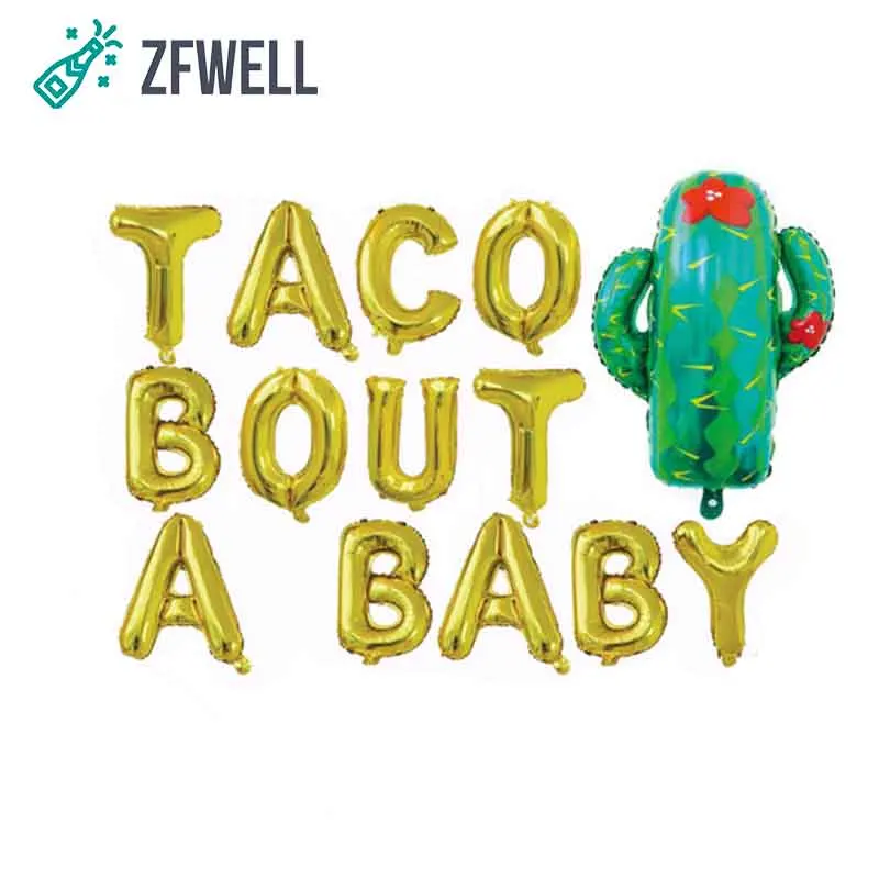 ZFWELL 14 шт./лот 16 дюймовые розовые золотые фольгированные воздушные шары TACO Post A BABY