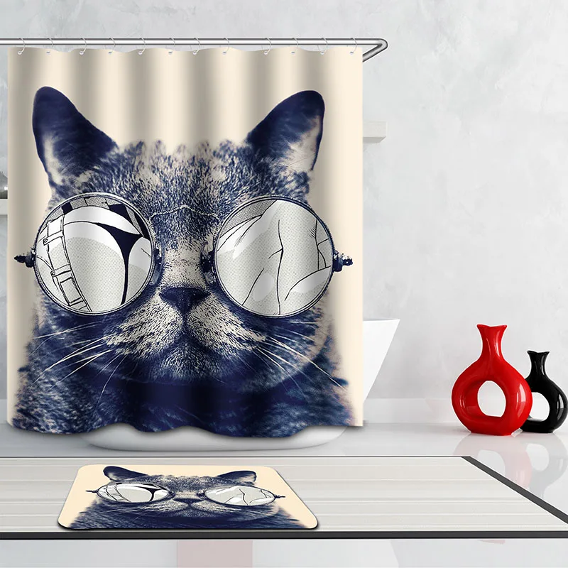 Monily полиэстер водонепроницаемый мультфильм Животные Зебра Печать занавеска для