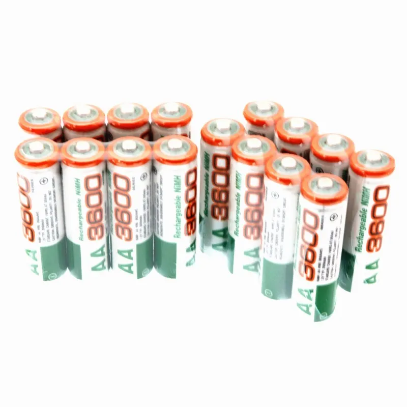 16PCS Новинка 4.8.12.16.20 шт AA Аккумуляторная батарея 1,2 V AA3600mAh Ni-MH предварительно Заряженная аккумуляторная батарея 2A батарея для камеры - Цвет: 16PCS