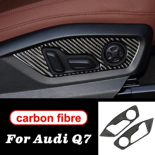 Seat adjustment Аксессуары для Audi Q7 LHD RHD автомобильный Стайлинг интерьерные наклейки из углеродного волокна Дверная панель рулевого колеса украшение - Название цвета: Seat adjustment