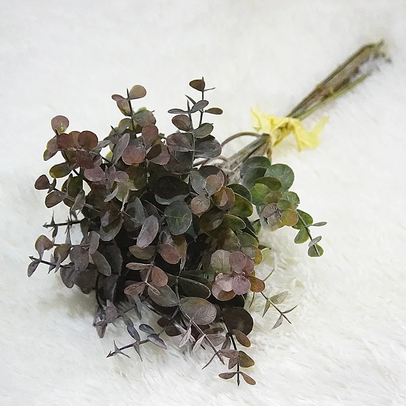

6 Stems Office Garden Decor Artificial Eucalyptus Leaves Plant Bush Foliage Home