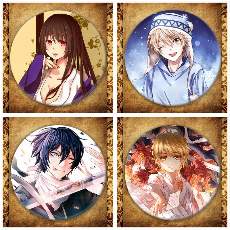 Короткая футболка с героями из японского аниме Noragami Aragoto бейдж дисплеем модные