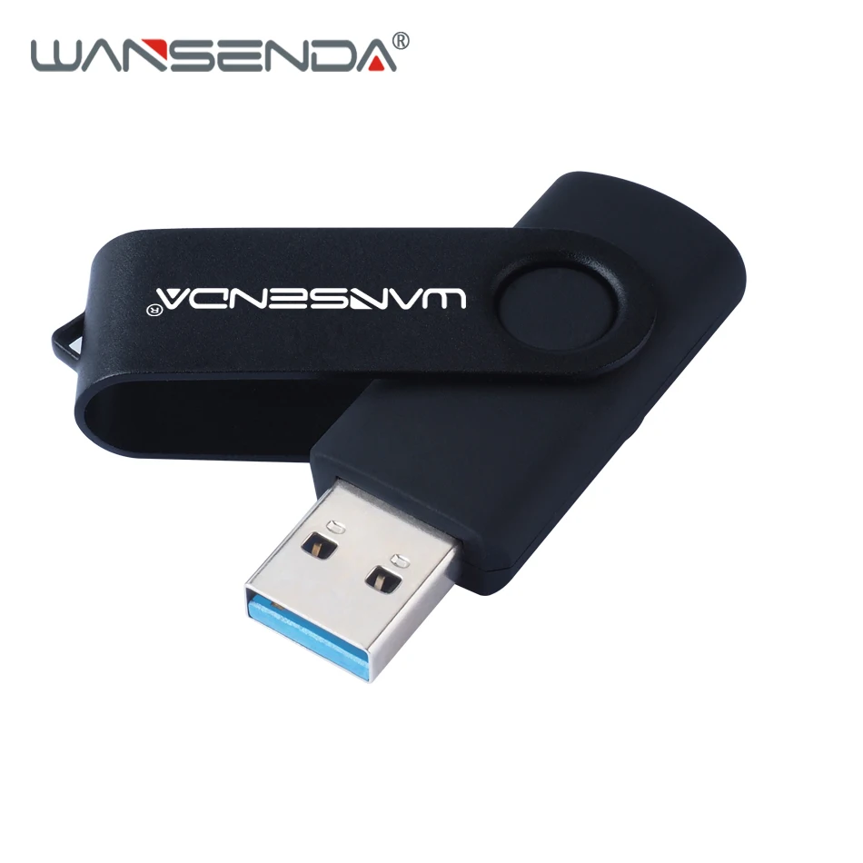 WANSENDA usb 3 0 USB флэш накопитель Вращающаяся ручка 8 ГБ 16 32 64 Гб 128 256 металлическая
