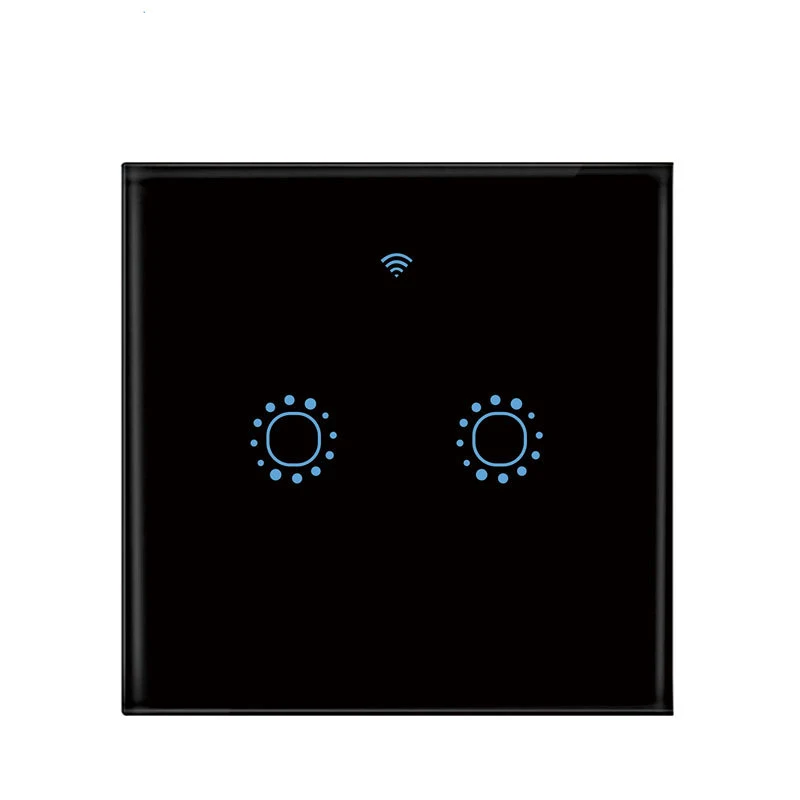 2 gang black EWeLink умный Wifi переключатель ЕС Великобритания беспроводной пульт дистанционного управления работает с Alexa IFTTT Google Home мини модули для автоматизации умного дома - Комплект: 2 gang black