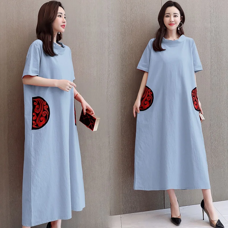 Женское винтажное платье в стиле ретро красное однотонное свободного покроя из