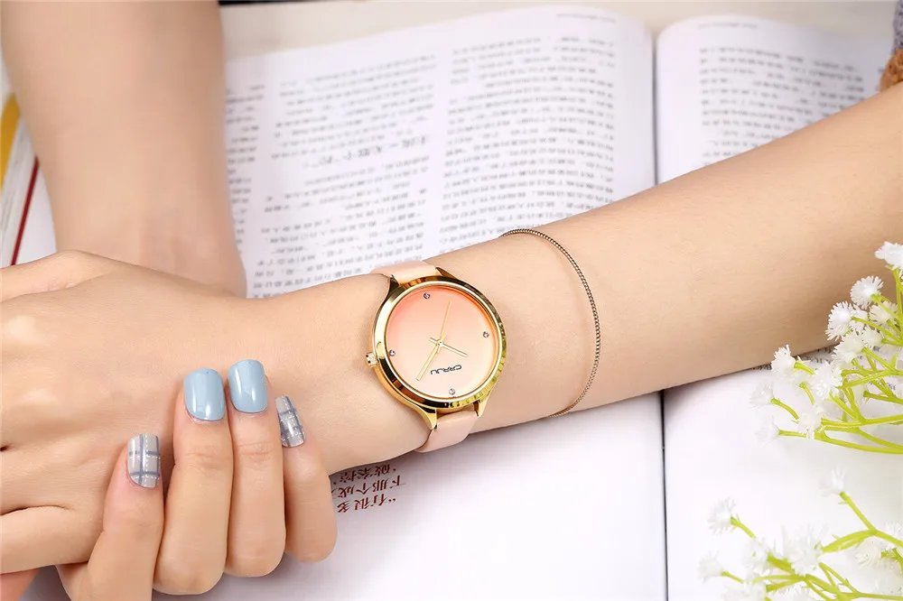 

Ladies Fashion Quartz Watch Women Rhinestone Leather Casual Dress Women's Watch Gold Crystal reloje mujer 2017 montre femme