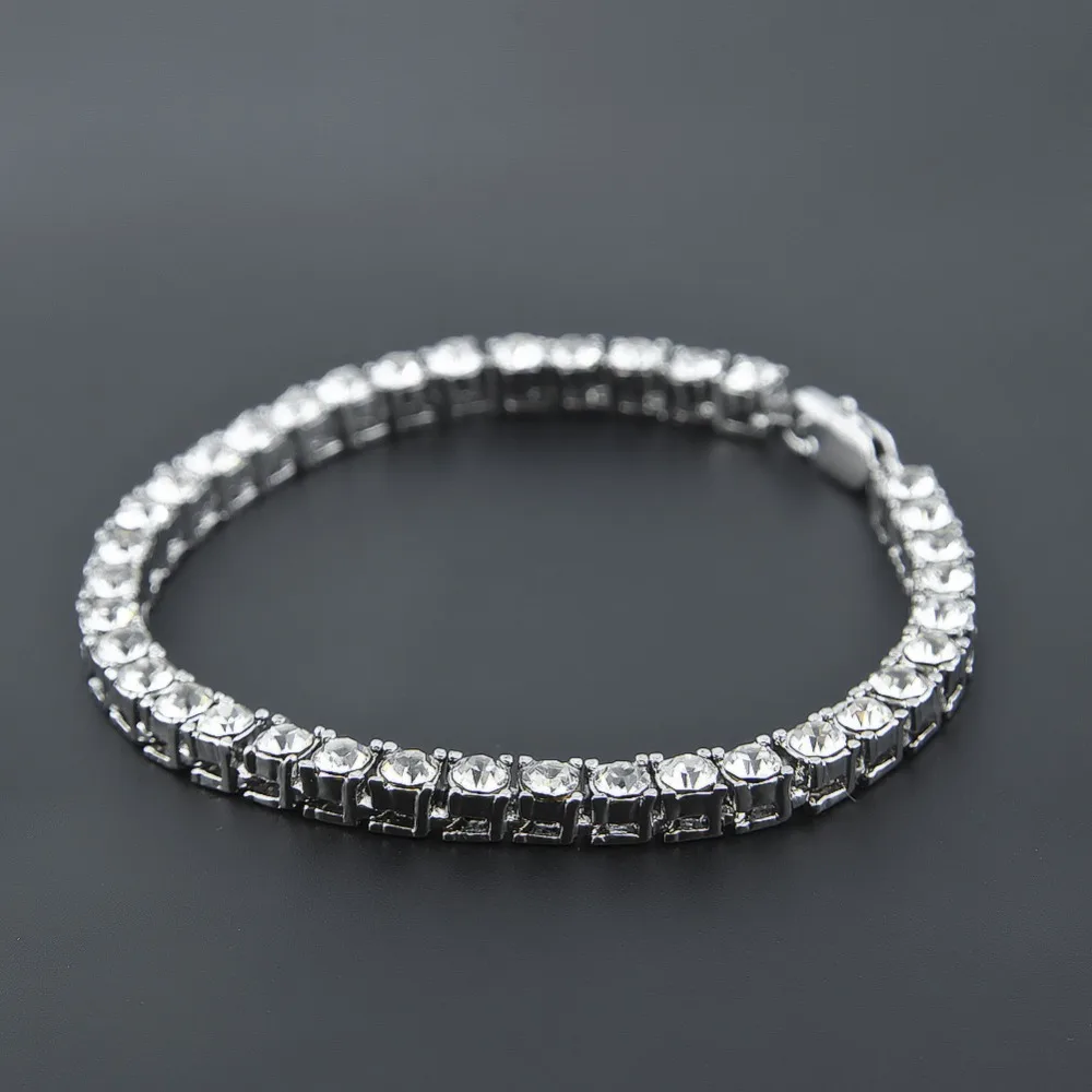 Bling Iced Out 1 ряд браслеты со стразами в стиле хип хоп ювелирные изделия с