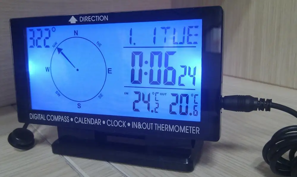 Многофункциональный автомобильный электронный компас с ЖК дисплеем и цифровым