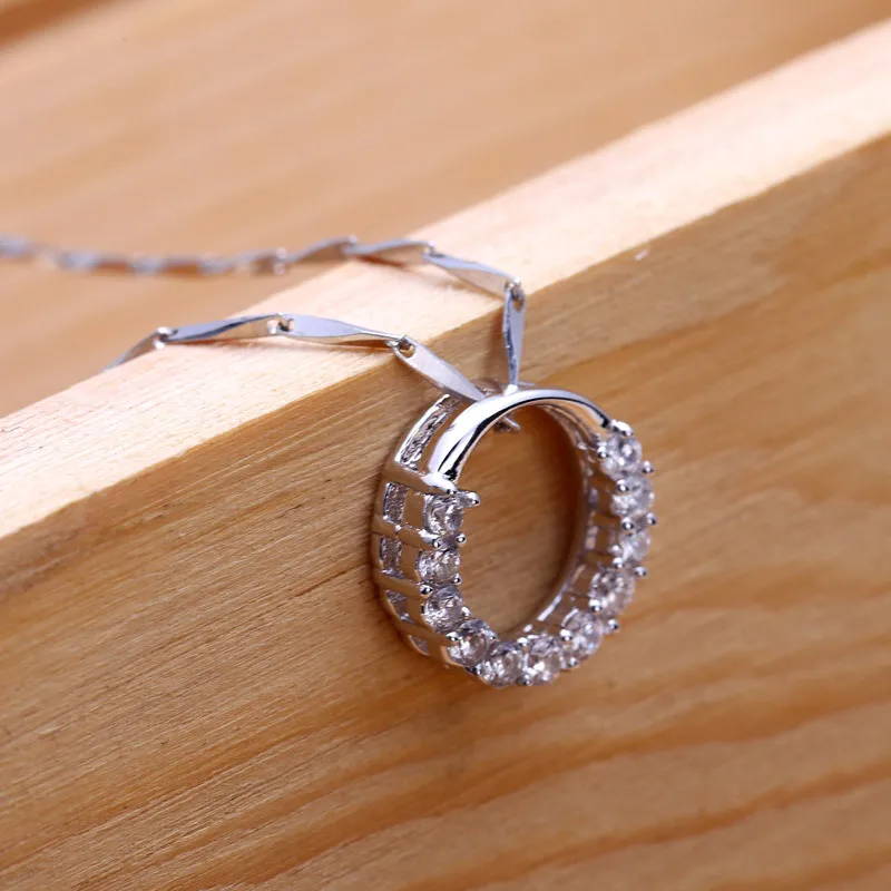 925 Серебряный кулон корейский мода циркон Пряжа Для женщин серебро ювелирные