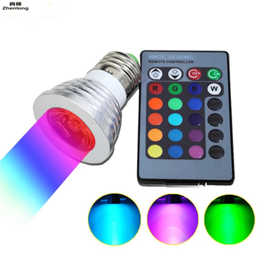 3 Вт E27 E14 GU10 MR16 с памятью RGB светодиодный лампа 16 Цвет прожектор инфракрасный пульт
