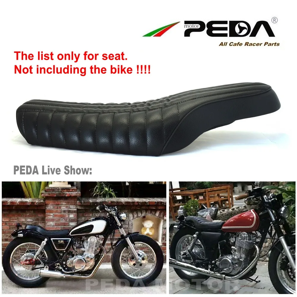 

N4 PEDA Cafe racer seat 60cm Vintage Black SR for HONDA YAMAHA universal Motorcycle Chopper Customs bike Saddle Asiento Sitz S