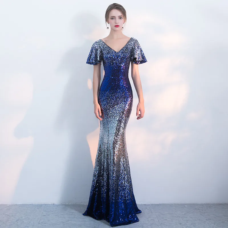 2019 халат De Soiree дубайское вечернее платье с блестками русалка арабские вечерние