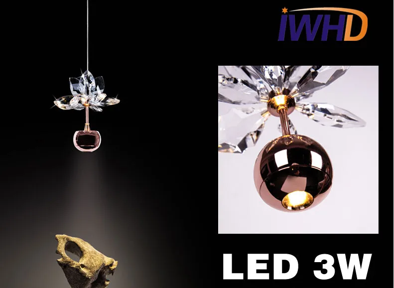 Современные хрустальные светодиодные подвесные светильники с цветами