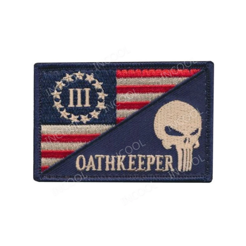 Embroidery Patch Skull Tactical USA Flag Three Percent Army Military Morale Patches Appliques Embroidered Badges Drop Shipping