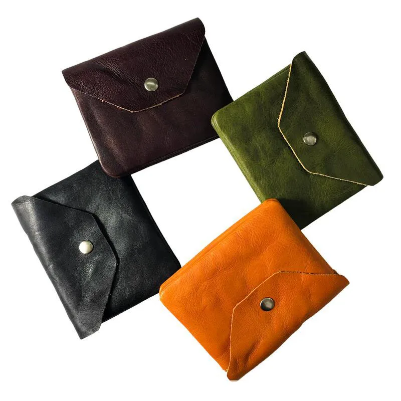 Винтажный маленький кошелек из натуральной кожи для мужчин и женщин