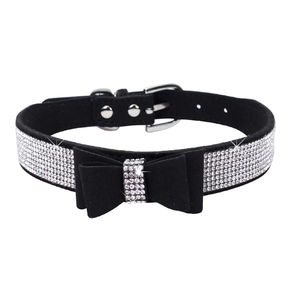 Fashionable Diamond Bow Pet Collar Cute Dog Solid Color | Дом и сад