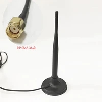 100pc dexmrtic 2 4ghz 6dbi wifi antenna magnetic bse with 1 2 meters extension cable rp sma male plug connector wi fi antenna
