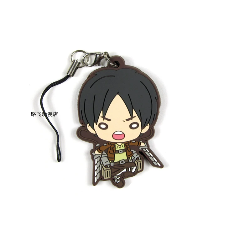 Аниме атака на Титанов резиновый брелок Eren Jaeger Mikasa Ackerman Armin arler Erwin Smith Bertolt Hoover экшн