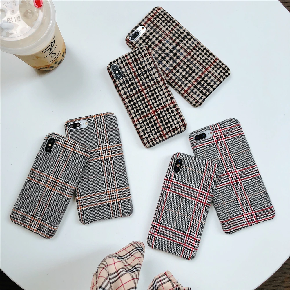 Модная тканевая текстура мягкая TPU Чехол для iPhone 6 6S Plus 7 7plus10 X XS XR MAX чехол телефона