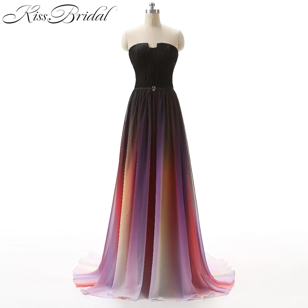 Шифоновое платье с градиентным эффектом на молнии сзади | Свадьбы и торжества