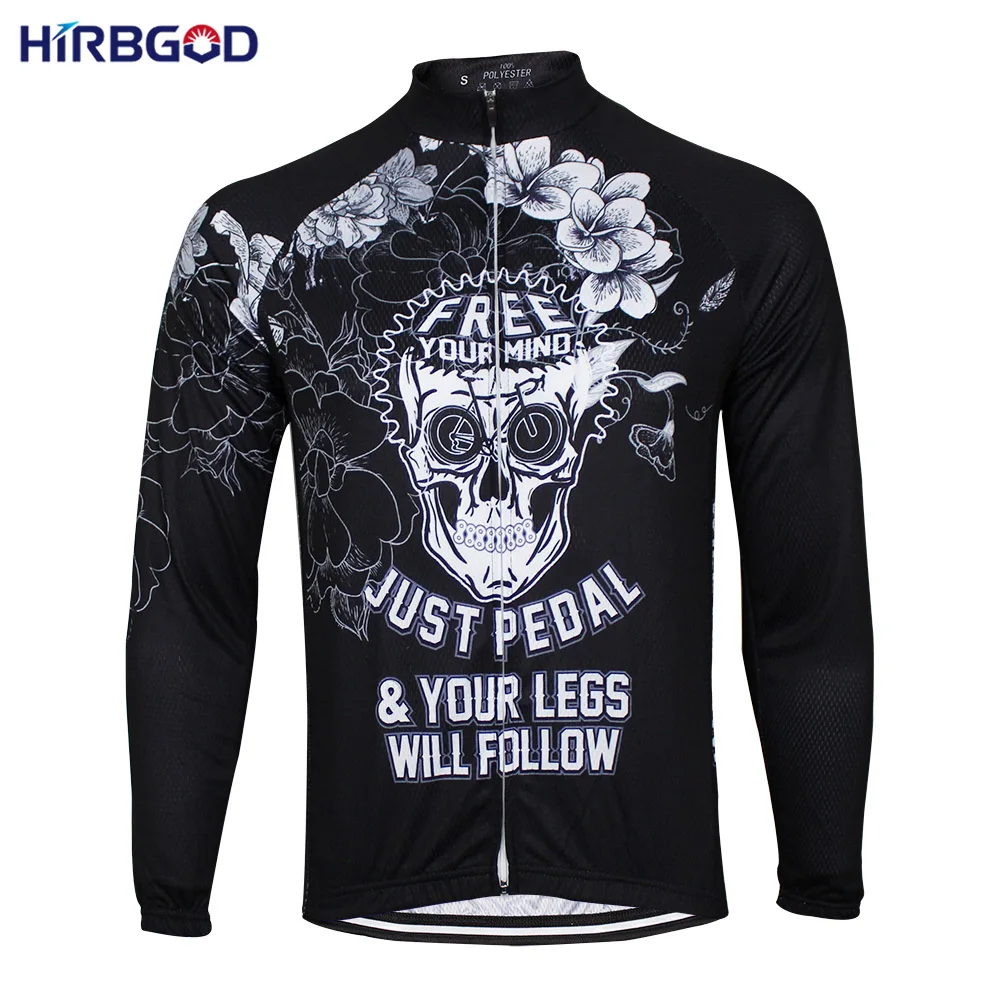 Футболка HIRBGOD мужская с длинным рукавом Джерси для велоспорта дышащая