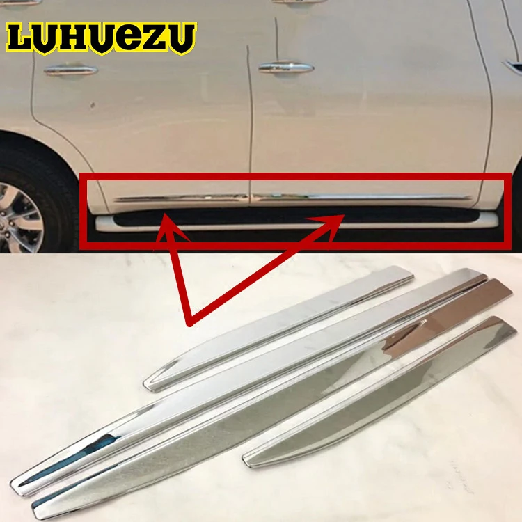 4 шт. хромированные накладки для Nissan патруль Y62 Армада|side moulding|door side mouldingchrome door |