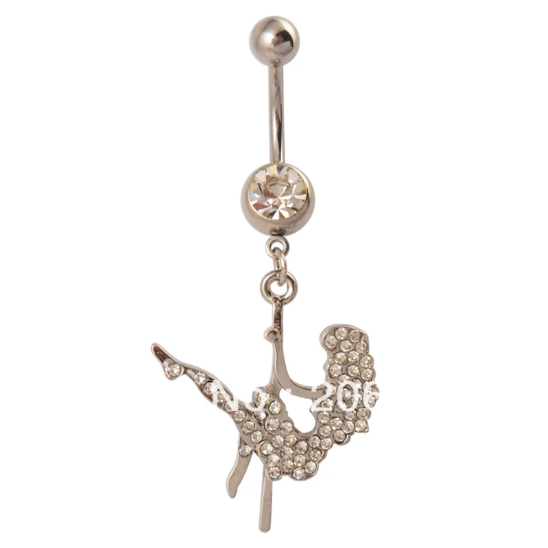 Оптовая продажа кольцо для пупка Девочка танца на шесте штанга ювелирное изделие