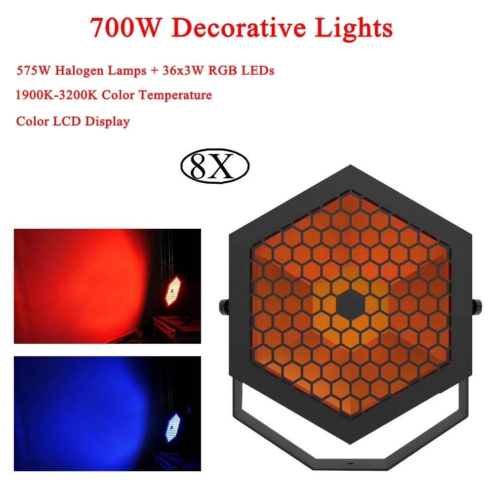 8Pcs/Lot Decorative Lights 700W Led Stage Lamp DJ KTV Disco Laser Light Party Lights Sound IR Remote Control Christmas Projector