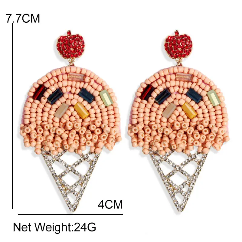 JJFOUCS Мода в форме мороженого бусины Серьги Вечерние Девушки ручной работы