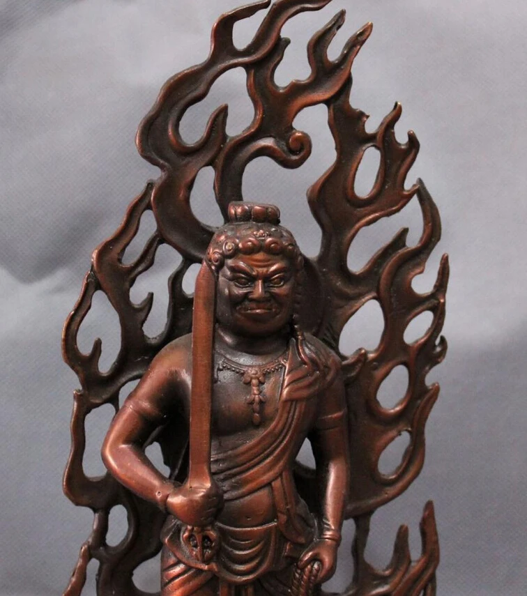 Песня voge Gem S5350 11 &quotяпонский буддизм Бронзовая стойка Acala Fudo-Myo-Achalanatha статуя Будды