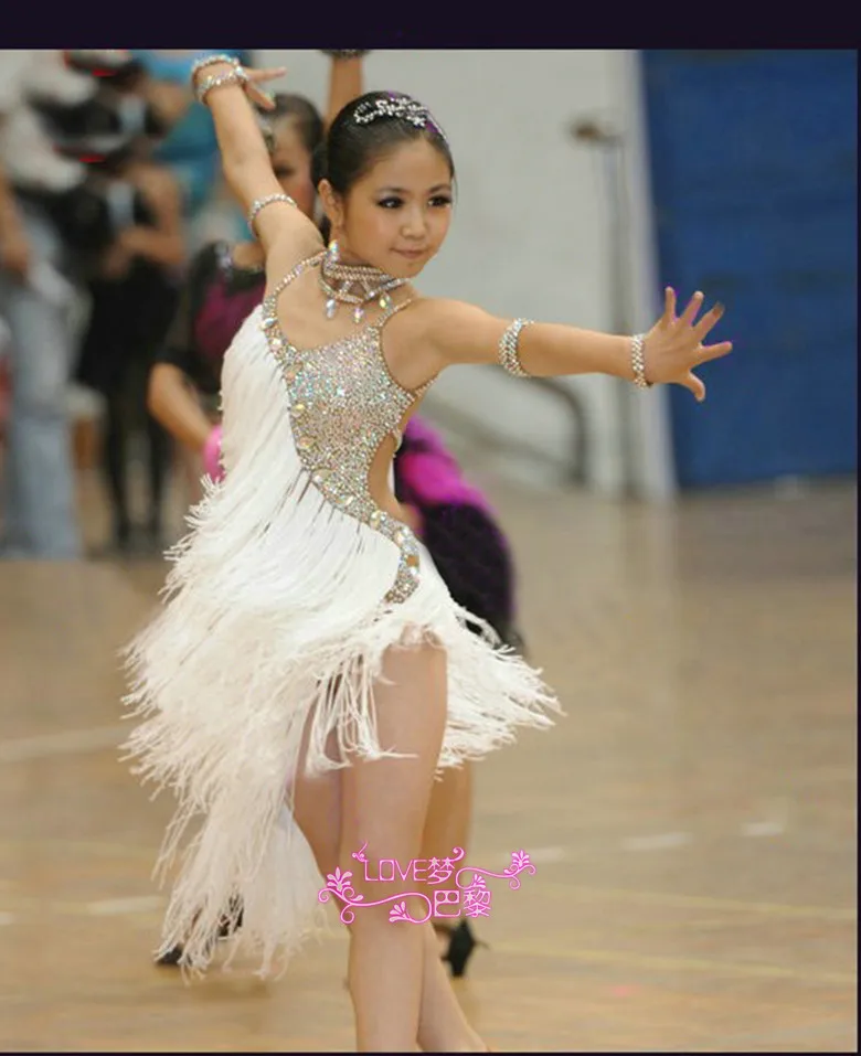 Children's Latin dance dress new style tassel summer girls' Dance Costume Infant competition performance clothing training suit |