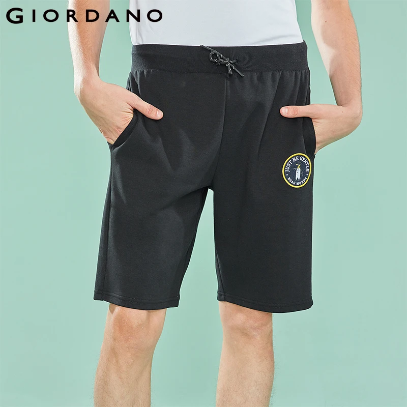 Giordano повседневные шорты с резинкой и шнурком на талии имеется вышивка пингвина