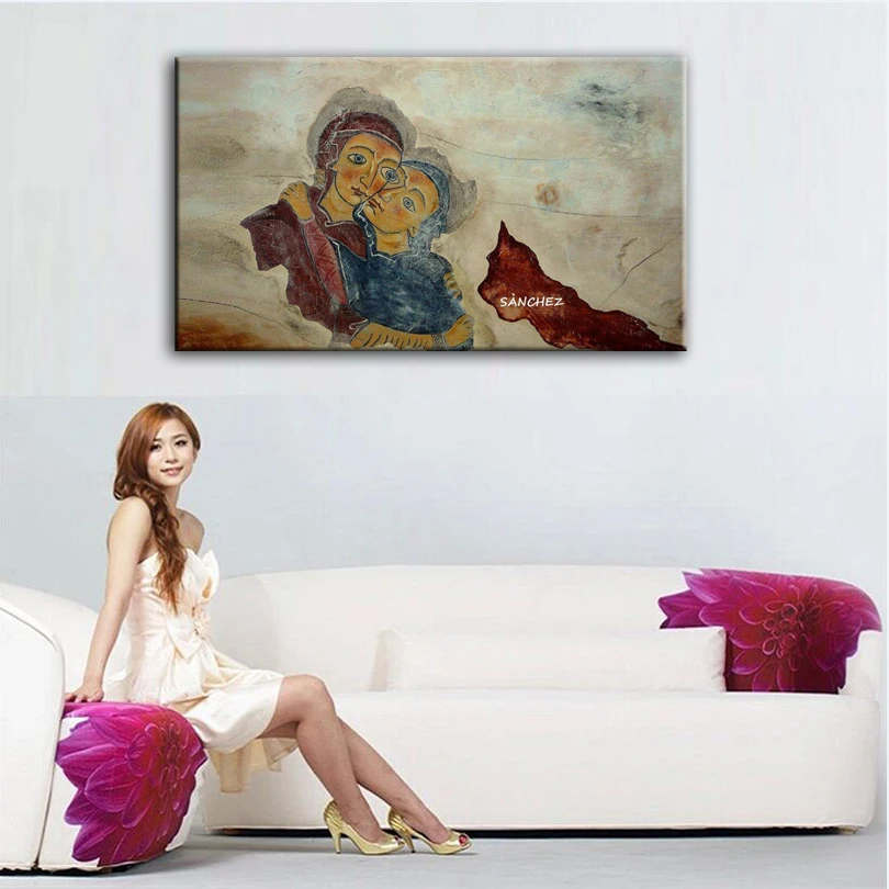 Koop Olieverf Uitstekende Custom-Made Handgemaakte Moderne Schilderijen Thuis Woonkamer Decor Muur Schilderijen Art Spain16122802