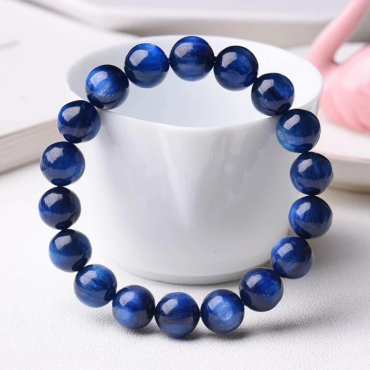 Женский и мужской браслет из натурального синего кианита 6 12 мм|Гибкие жесткие