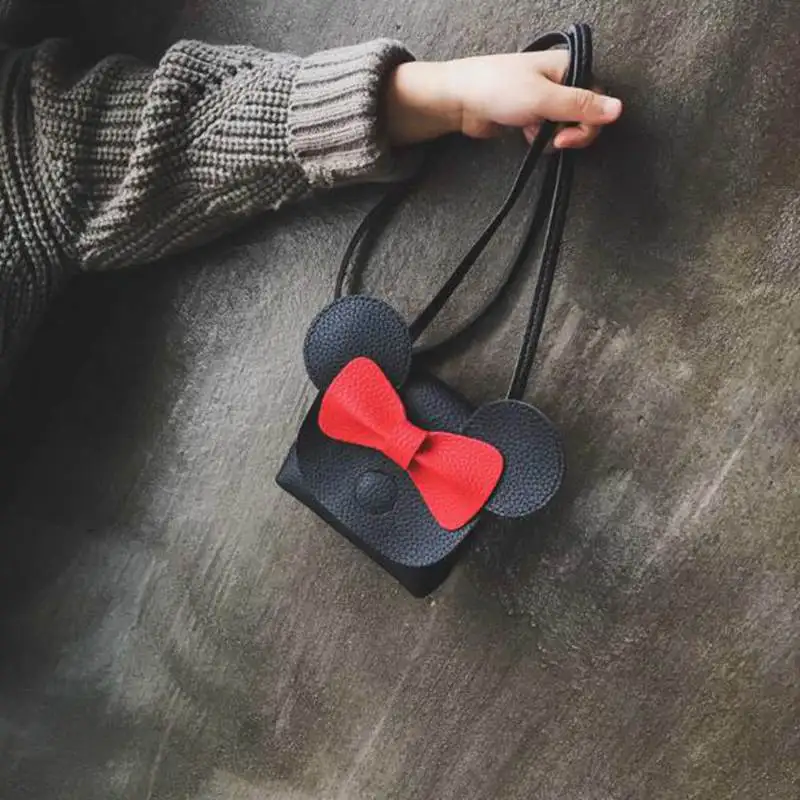 Детская сумка через плечо с бантом из мультфильма миниатюрный милый кошелек для