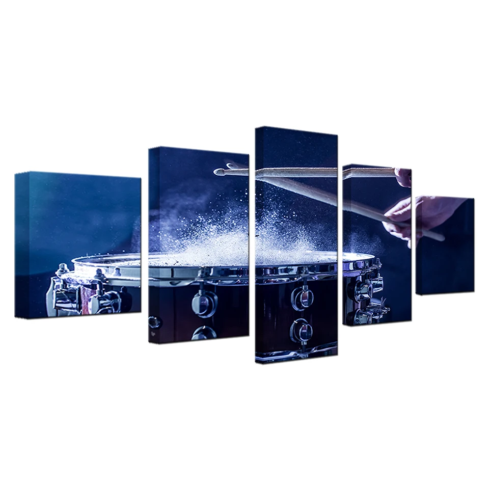 

Wall Art Canvas Paintings Home Decor HD Prints 5 Pieces Drums Pictures Musical Instruments Print Posters Living Room Framework